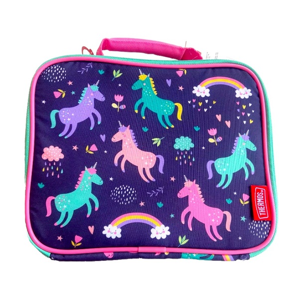 Thermos Kids Soft Insulated Lunch Box Unicorn Rainbow Purple Pink - Picture 8 of 8